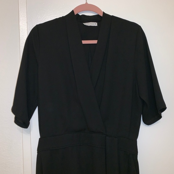 Scarlet Roos black faux wrap dress - Picture 2 of 5
